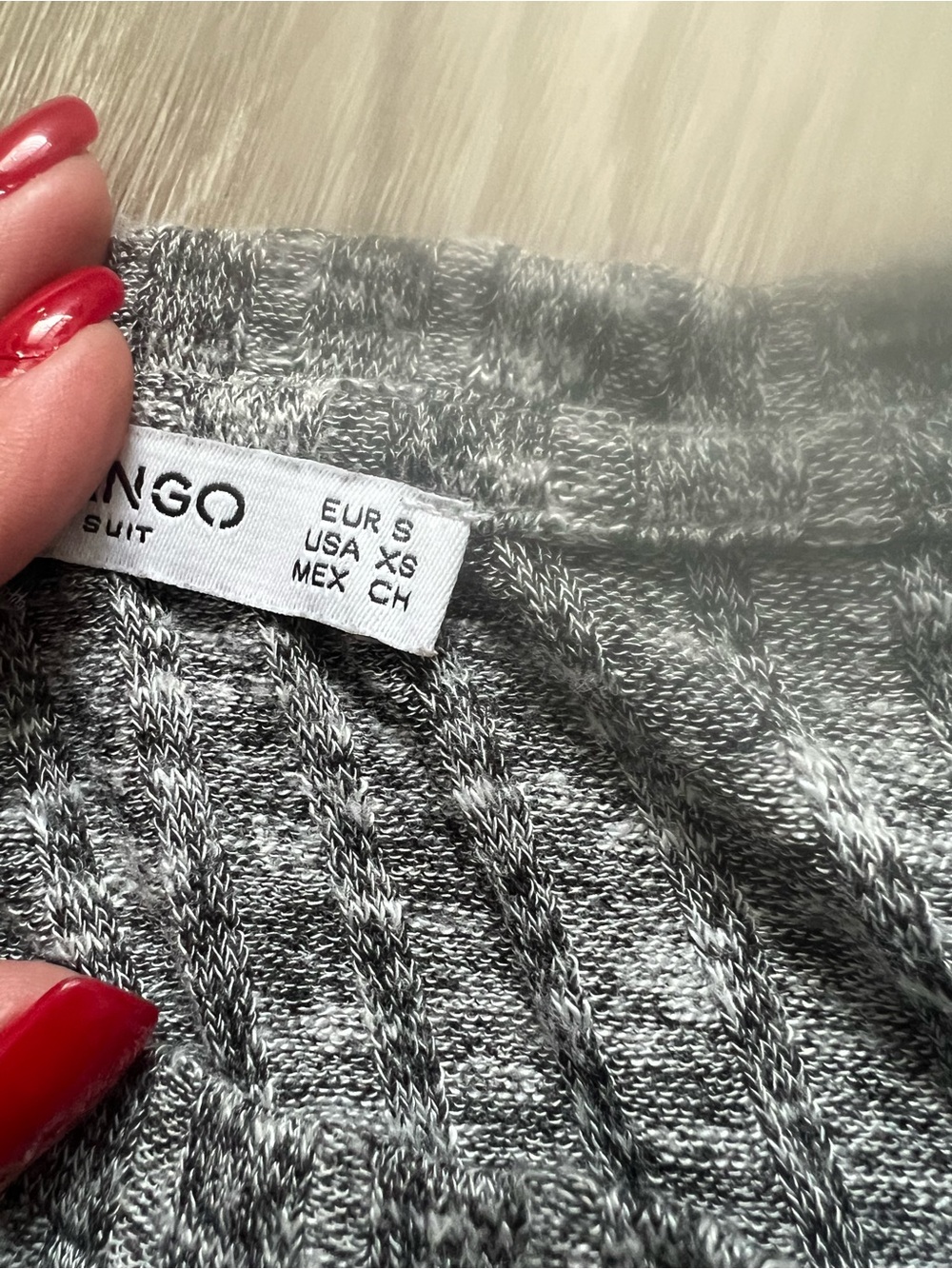 Mango Silver Heather Midi Dress with 3/4 Sleeves | XS - Picture 4 of 7